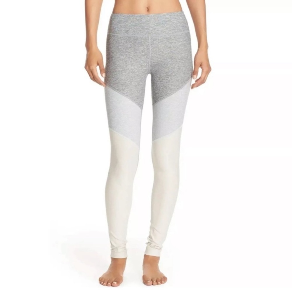 EUC Outdoor Voices Gray Gradient Color Block Full Length Athletic Leggin…